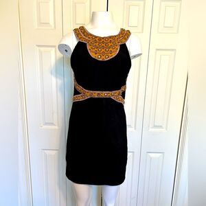 Free People Nefertiti Bodycon Embroidered Sleeveless Open Back Dress Size M